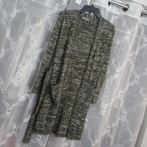 Olive knit duster cardigan - Picture 3 of 5